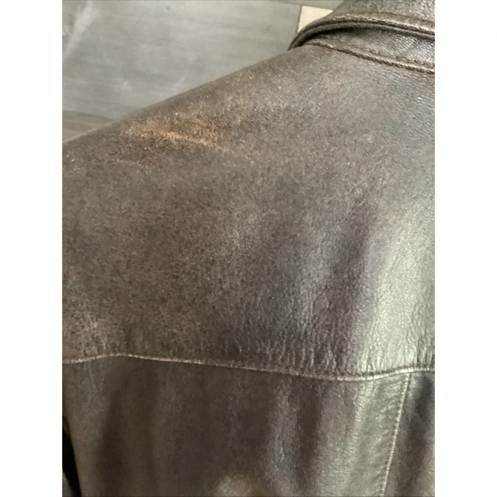 LL‎ Bean Vintage Leather Flight Jacket Brown A-2 Bomber Made in USA Size 42